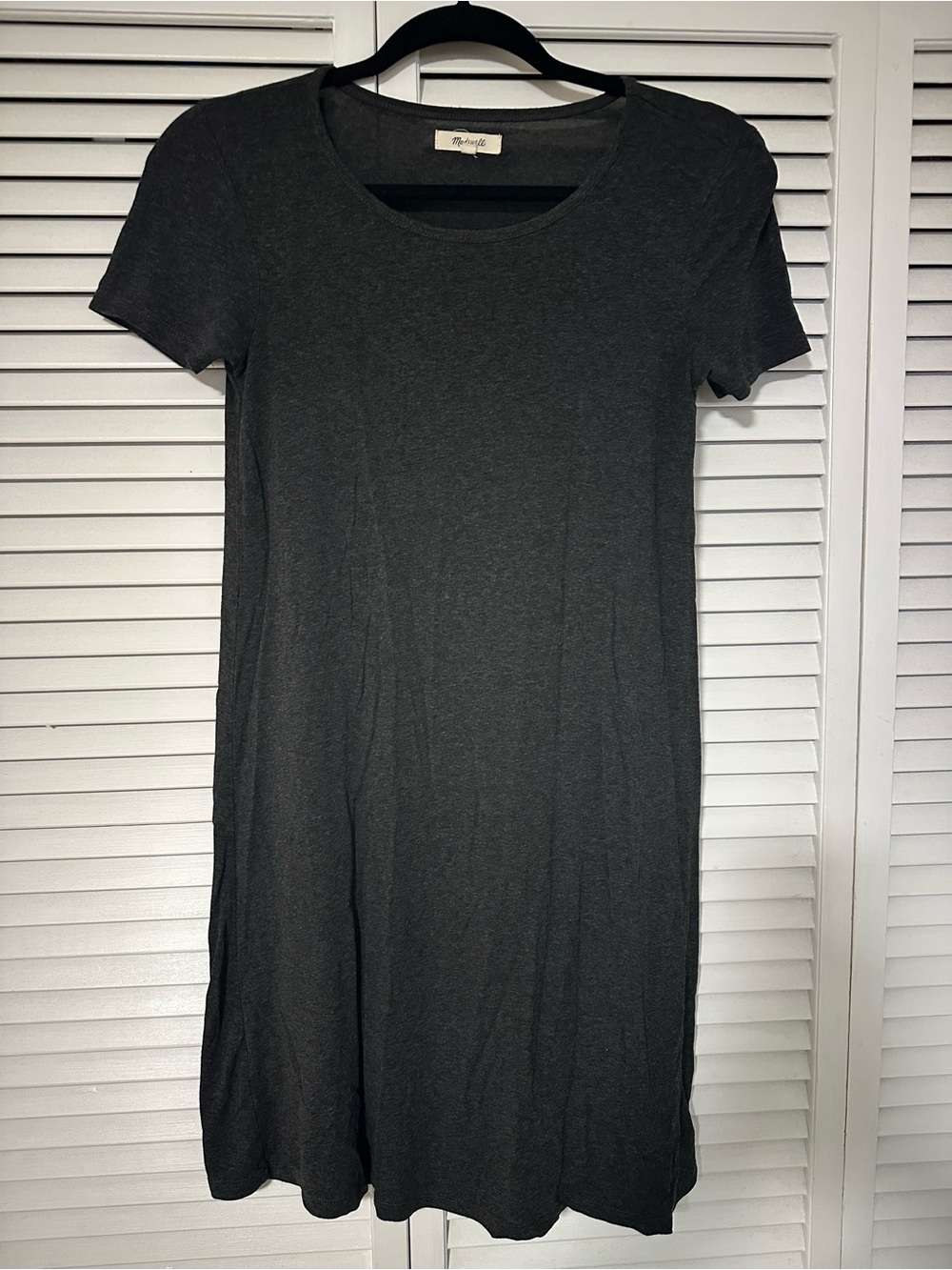 Madewell Charcoal Short Sleeve Mini Dress